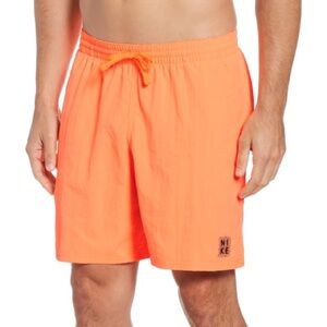 NWT Nike Men’s Essential Lap 7” Volley Swim Trunks Highlighter Orange | Medium